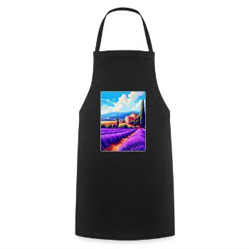 Provence Frankreich Vintage Reiseplakat Souvenir WPA - Kochschürze - Schwarz - Vorne - AI Model Male 185 dark (185cm)