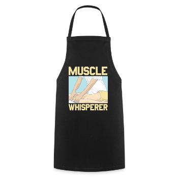 Muskelflüsterer Lizenzierter Massagetherapeut - Kochschürze - Schwarz - Vorne - AI Model Male 185 dark (185cm)