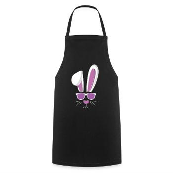 Cool lapin de ski et lapin de Pâques - Tablier de cuisine - noir - Devant - AI Model Male 185 dark (185cm)
