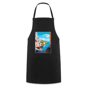 Rhodes Grèce Vintage Voyage Poster WPA Souvenir - Tablier de cuisine - noir - Devant - AI Model Male 185 dark (185cm)