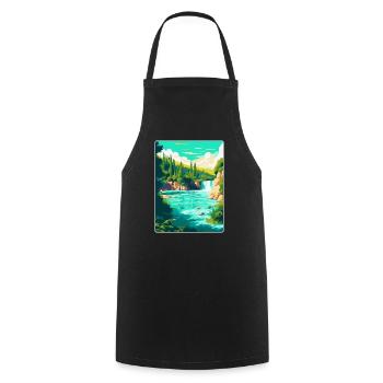 Krka Nationalpark Kroatien Vintage Reiseplakat - Kochschürze - Schwarz - Vorne - AI Model Male 185 dark (185cm)