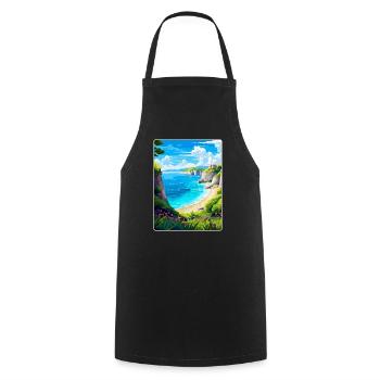 Zakynthos Greece Vintage Travel Poster Souvenir - Cooking Apron - black - Front - AI Model Male 185 dark (185cm)