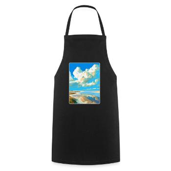 Wattenmeer Niederlande Vintage Reiseposter WPA - Kochschürze - Schwarz - Vorne - AI Model Male 185 dark (185cm)