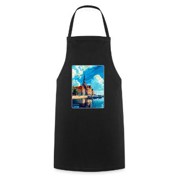 Rostock Allemagne Affiche de voyage vintage Souvenir WPA - Tablier de cuisine - noir - Devant - AI Model Male 185 dark (185cm)