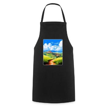 Castilla Y León Espagne Affiche de voyage vintage WPA - Tablier de cuisine - noir - Devant - AI Model Male 185 dark (185cm)