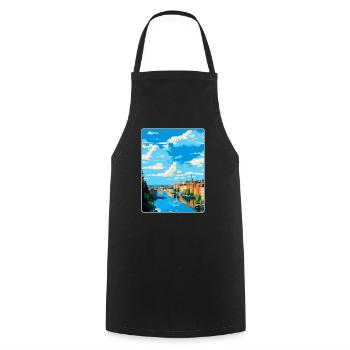 Tampere Finnland Vintage Reiseplakat Souvenir WPA - Kochschürze - Schwarz - Vorne - AI Model Male 185 dark (185cm)