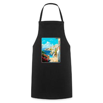 Milos Grèce Vintage Affiche de voyage WPA Souvenir - Tablier de cuisine - noir - Devant - AI Model Male 185 dark (185cm)