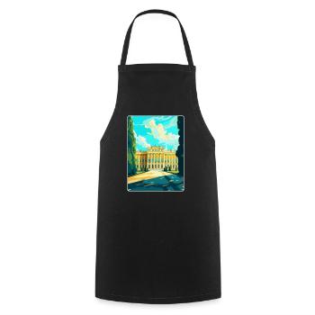 Schonbrunn Palace Austria Vintage Travel Poster - Cooking Apron - black - Front - AI Model Male 185 dark (185cm)