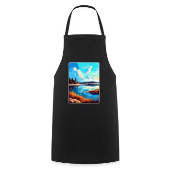Warta Mouth Poland Vintage Travel Poster Souvenir - Cooking Apron - black - Front - AI Model Male 185 dark (185cm)