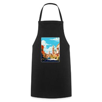 Córdoba Spanien Vintage Reiseplakat WPA Souvenir - Kochschürze - Schwarz - Vorne - AI Model Male 185 dark (185cm)