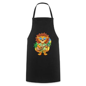 Funny Lion Cartoon Summer Beach Sunglasses Guitar - Cooking Apron - black - Front - AI Model Male 185 dark (185cm)