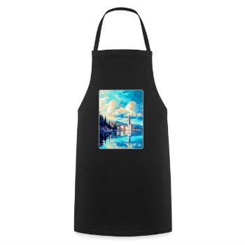 Split Kroatien Vintage Reiseplakat WPA Souvenir - Kochschürze - Schwarz - Vorne - AI Model Male 185 dark (185cm)