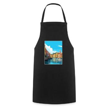 Palau Italien Vintage Reiseposter WPA Souvenir - Kochschürze - Schwarz - Vorne - AI Model Male 185 dark (185cm)
