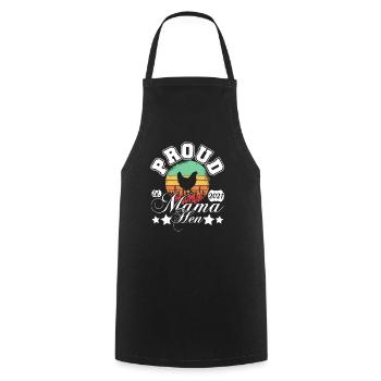 Proud Mommy Hen Retro Sun Circle - Cooking Apron - black - Front - AI Model Male 185 dark (185cm)