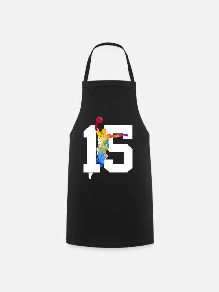 NUMMER 15 BASKETBALL 15. GEBURTSTAG - Kochschürze - Schwarz