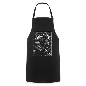 Lignes botaniques sombres - Tablier de cuisine - noir - Devant - AI Model Male 185 dark (185cm)