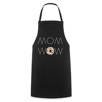 MOM WOW! Geschenk zum Muttertag - Kochschürze - Schwarz - Vorne - AI Model Male 185 dark (185cm)