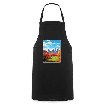Central Park New York State Vintage-Reiseposter - Kochschürze - Schwarz - Vorne - AI Model Male 185 dark (185cm)
