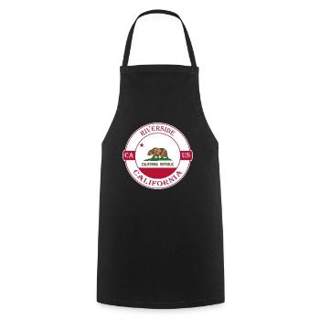 Riverside Kalifornien Flagge USA Souvenir Abzeichen - Kochschürze - Schwarz - Vorne - AI Model Male 185 dark (185cm)