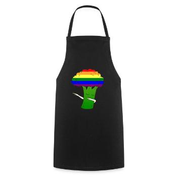 LGBT Broccoli - Kochschürze - Schwarz - Vorne - AI Model Male 185 dark (185cm)