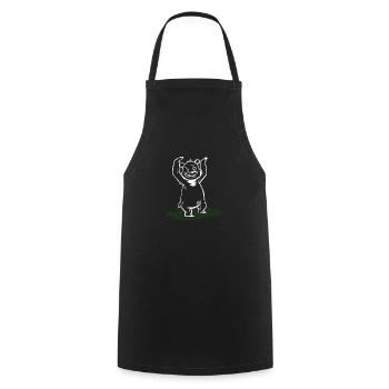 Beschwingter Tanzbär Bierlaune - Kochschürze - Schwarz - Vorne - AI Model Male 185 dark (185cm)