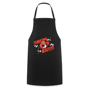 Energetischer Drum n Bass Beat - Kochschürze - Schwarz - Vorne - AI Model Male 185 dark (185cm)