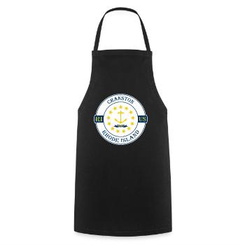 Cranston Rhode Island Flagge USA Souvenir Abzeichen - Kochschürze - Schwarz - Vorne - AI Model Male 185 dark (185cm)