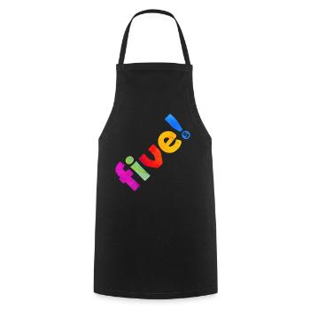 FIVE 5 YEARS 5TH BIRTHDAY - Cooking Apron - black - Front - AI Model Male 185 dark (185cm)