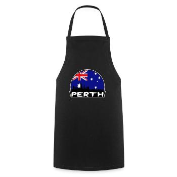 Perth Australien Flagge Skyline Silhouette Reisen - Kochschürze - Schwarz - Vorne - AI Model Male 185 dark (185cm)