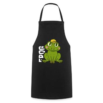 Quakender Laubfrosch Teichbewohner - Kochschürze - Schwarz - Vorne - AI Model Male 185 dark (185cm)