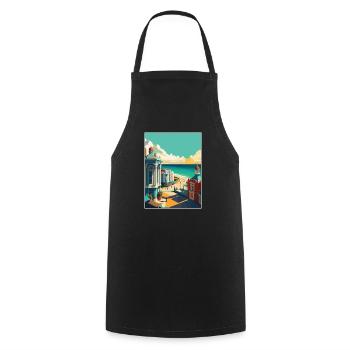 Brighton Pier Seascape Uk Vintage Reiseposter - Kochschürze - Schwarz - Vorne - AI Model Male 185 dark (185cm)