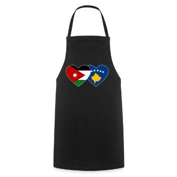 Jordanien Kosovo Flagge Herz - Kochschürze - Schwarz - Vorne - AI Model Male 185 dark (185cm)