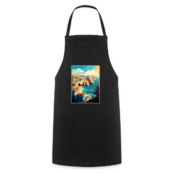 Cabo Sans Lucas Dekoration Mexiko Reiseposter - Kochschürze - Schwarz - Vorne - AI Model Male 185 dark (185cm)