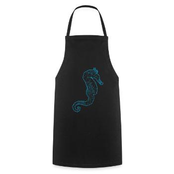Anmutiges Seepferdchen Korallenriff - Kochschürze - Schwarz - Vorne - AI Model Male 185 dark (185cm)