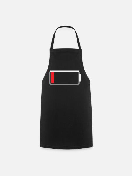 Rote Akku Anzeige Minimal Design - Kochschürze - Schwarz