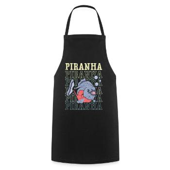 Piranha-Sammler Aquarianer Aquaristik Fischhaltung - Kochschürze - Schwarz - Vorne - AI Model Male 185 dark (185cm)