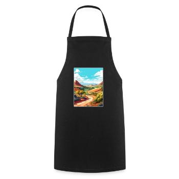 Mount Scott Texas Vintage Reiseposter Souvenir - Kochschürze - Schwarz - Vorne - AI Model Male 185 dark (185cm)