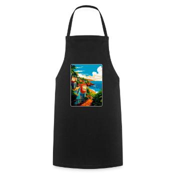 São Miguel Portugal Vintage Reiseplakat Souvenir - Kochschürze - Schwarz - Vorne - AI Model Male 185 dark (185cm)