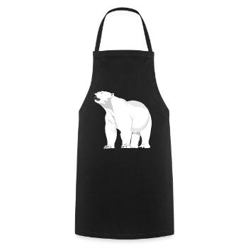 Polarbär Eisbär Nordpol - Kochschürze - Schwarz - Vorne - AI Model Male 185 dark (185cm)