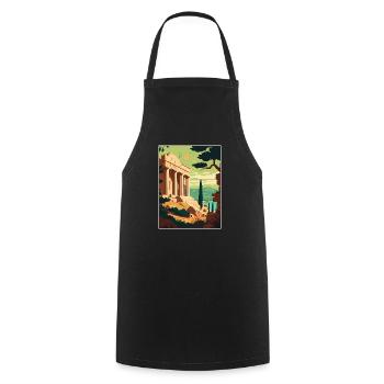 Athen Griechenland Akropolis Vintage Reiseposter WPA - Kochschürze - Schwarz - Vorne - AI Model Male 185 dark (185cm)