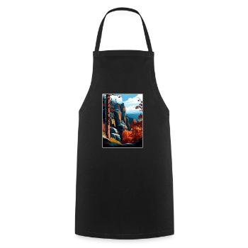 Böhmische Schweiz Tschechien Reiseposter - Kochschürze - Schwarz - Vorne - AI Model Male 185 dark (185cm)