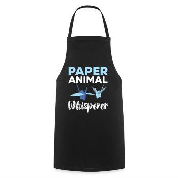 Papiertierflüsterer Papierkunst Japanische Kunst - Kochschürze - Schwarz - Vorne - AI Model Male 185 dark (185cm)