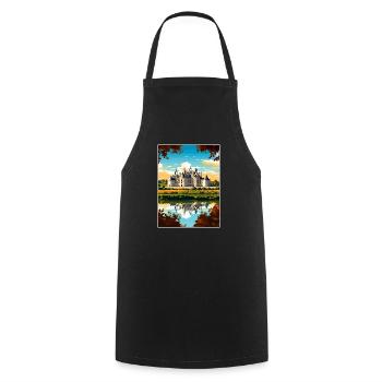 Loire-Tal Frankreich Vintage Reiseposter Souvenir - Kochschürze - Schwarz - Vorne - AI Model Male 185 dark (185cm)