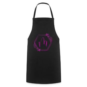 Monogramm M im Hexagonrahmen - Kochschürze - Schwarz - Vorne - AI Model Male 185 dark (185cm)