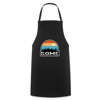 Rom Italien Flagge Skyline Reisesouvenir - Kochschürze - Schwarz - Vorne - AI Model Male 185 dark (185cm)