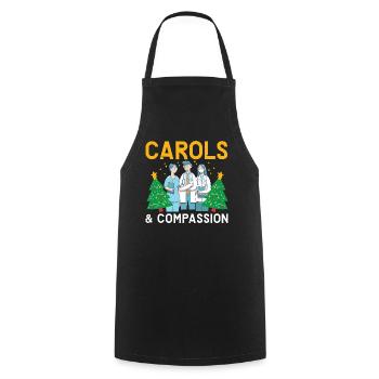 Carols & Compassion Krankenschwester Weihnachten - Kochschürze - Schwarz - Vorne - AI Model Male 185 dark (185cm)