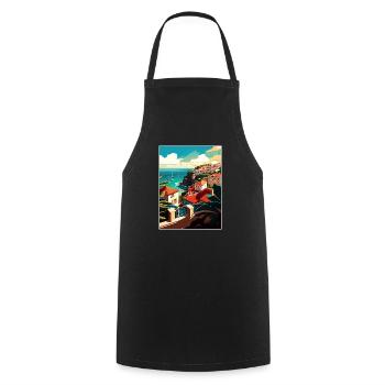 São Miguel Portugal Vintage Reiseposter Souvenir - Kochschürze - Schwarz - Vorne - AI Model Male 185 dark (185cm)