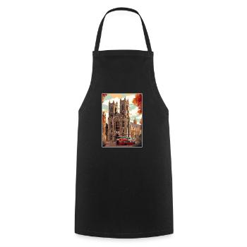 Westminster Abbey London Vintage Reiseposter WPA - Kochschürze - Schwarz - Vorne - AI Model Male 185 dark (185cm)