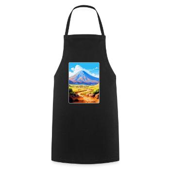 Teide Nationalpark Spanien Vintage Reiseplakat - Kochschürze - Schwarz - Vorne - AI Model Male 185 dark (185cm)