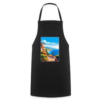 Côte d Azur Frankreich Vintage Reiseplakat Souvenir - Kochschürze - Schwarz - Vorne - AI Model Male 185 dark (185cm)